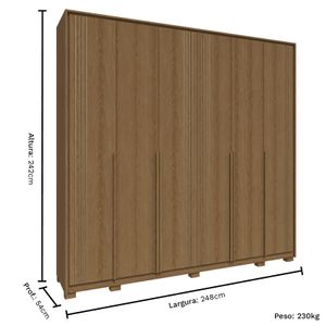Guarda Roupa Casal 6 Portas Andorra Móveis Rimo