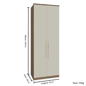 Guarda Roupa Modulado 02 Portas com Colmeia 245cm Altura Setiba