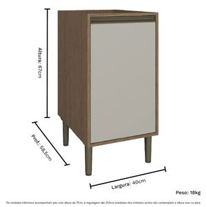 Módulo Inferior Cozinha Vitoria 01 Porta 40CM