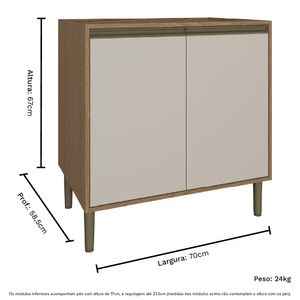 Móduo Inferior Cozinha Vitoria 02 Portas 70cm