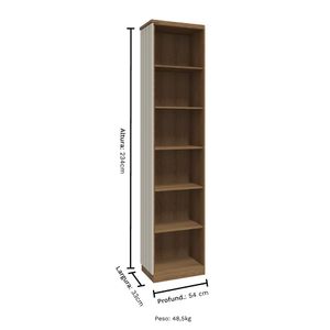 Guarda Roupa Modulado Cantoneira Lateral Ripado 234cm Altura Rimo Setiba
