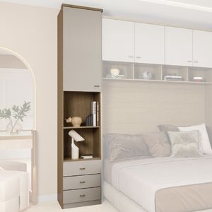 Guarda Roupa Modulado Lateral 01 Porta 03 Gaveta Setiba Plus