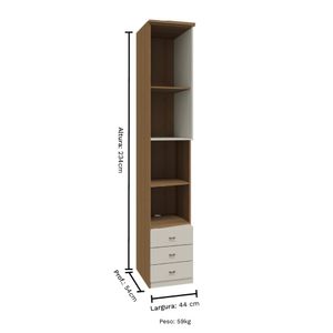 Guarda Roupa Modulado Lateral 01 Porta 03 Gaveta Setiba Plus