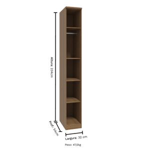 Guarda Roupa Modulado 01 Porta com Prateleira Setiba Móveis Rimo